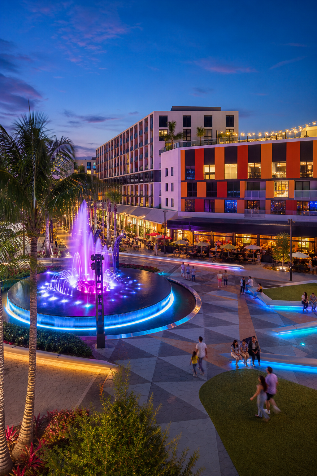 Downtown Doral Florida business district street view