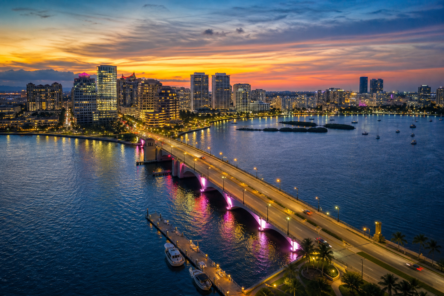 West Palm Beach Florida downtown waterfront business district